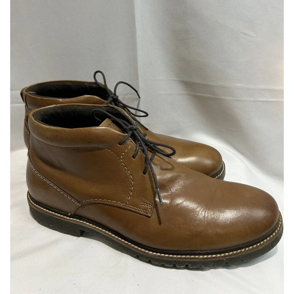 RockPort Leather Shoes Mens 11.5‎ W Brown TruTech Lightweight Shock Absorbing